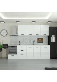 Resim 260 Cm Mutfak Dolabı Mdf Kapak Tezgah Dahil Yrkn260 97 Beyaz 