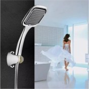 Resim On2 Siyah Kare Lüx Duş Seti Hortum Mafsal ve Banyo Duş Seti 
