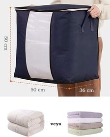 Resim 3 Adet Pencereli Lacivert Yastık Yorgan Kazak Hurcu / 50X50X36 