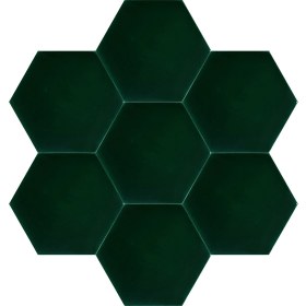 Resim Armada Çini 15x17 Cm Düz Yeşil Altıgen Seramik 