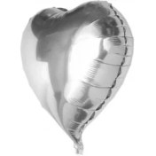 Resim Gümüş Rengi Kalp Folyo Balon 60 Cm. 