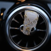 Resim TASARIM ARABAM ATİKE ELİF AKIN Kristal Kuvars Doğal Taş Ham Parça Tel Sarmalı Klima Kokusu 