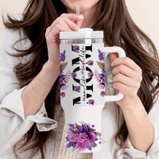 Resim 40 Oz Tumblerlar için Çiçek Desenli İki Adet UV Transfer, DIY Bardak Süslemesi İçin Mükemmel, Kadınlar İçin İdeal Moda Hediye Olarak. 