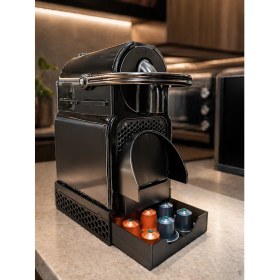 Resim Perim3d Nespresso Inissia D40/C40 Uyumlu Yükseltici Çekmece | 12 Kapsüllü Kahve Makinesi Standı - Siyah 