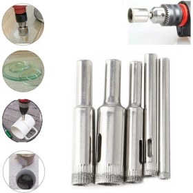Resim Depolife Mermer Granit Fayans Cam Yuvarlak Delme Pancı 3 4 8 12 16 mm Elmas Uç Delik Açma Matkap Karot 5 Parça 