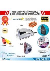 Resim Yan Araç Kamerası Ahd 1080p Ve 720p Full Hd Mini Silver Gri Özel Tasarım 
