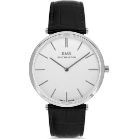 Resim Romanson Rms Zeitmeister RMS.1.AG1532.01 Deri Kordonlu Kristal Camlı Suya Dayanıklı Siyah Erkek Kol Saati 