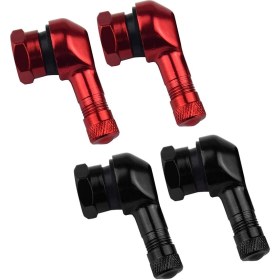 Resim Cuticate 4 Adet 90 ° Cnc Motosiklet Vana Kaynaklanıyor Kırmızı ve Siyah Lastik 10MM Jant Tekerlek (Yurt Dışından) 