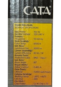 Resim Cata Ct-4659 100w 6500k Beyaz Işık Led Projektör 