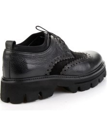 Resim Bambi Siyah Siyah Hakiki Deri Erkek Oxford Ayakkabı E01580400740 