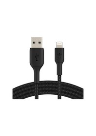 Resim Belkin Örgülü Lightning Hızlı Şarj Kablosu Siyah 2m CAA002BT2MBK 