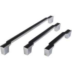 Resim Zavinna Z302 Metal Krom - Mat Siyah 160mm Akslı Kulp 