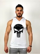 Resim BLACK - Punisher Kapşonlu Fitness Atleti 