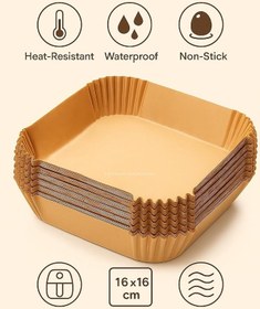 Resim Busstier Airfryer Pişirme Kağıdı, Fritöz Yağlı Kağıdı, Yanmaz Kağıt 50 Adet (Kare) 