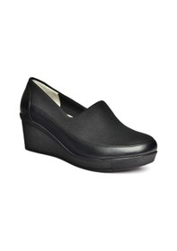 Resim Fox Shoes R908059003 Siyah Hakiki Deri Dolgu Topuklu Kadın Ayakkabı 