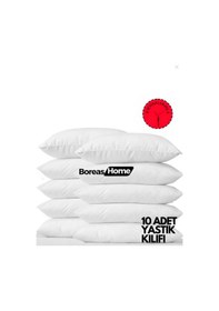Resim Pamuklu Yastık Kılıfı 50x70 Cm - Beyaz, Fermuarlı, 10'lu Paket Beyaz 
