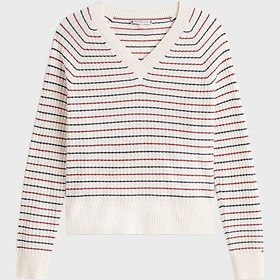 Resim Tommy Hilfiger Bayan Kazak Ww0ww46417 0fh Beyaz-lacivert Beyaz-lacivert 