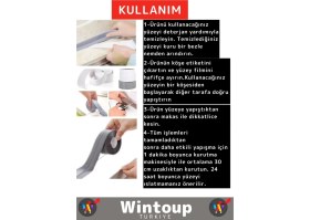 Resim Wintoup Su Sızdırmaz Ekstra Dayanıklı Pvc Yağ Kenar Küf Önleyici 3.2 m Gri İzolasyon Bant 5 Adet 