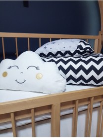 Resim özgürce Bebek Uyku Seti Hediye Bulut Yastıklı, Beyaz Çarşaf ve Yorgan 95x135 