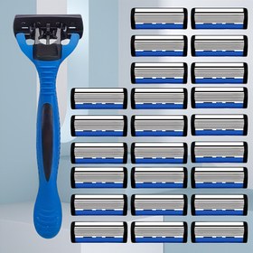 Resim Erkekler ve Kadınlar için Shaver Premium Paslanmaz Çelik Güvenlik Jilet Seti - Kaymaz, 6 Bıçaklı Tıraş Seti, Sakal ve Favoriler için Yağlama - Dayanıklı ve Hassas 