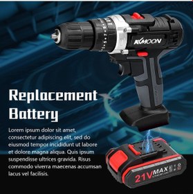 Resim Vkemall 21v 7500mah Akıllı Değiştirme Batarya - Araba Yıkama Makinesi, Gergedan, Matkap Ve Elektrikli Aletler İçin Siyah Metal+plastik Paket 