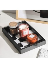 Resim 3 Lü Ahşap Tepsi Seti, Büyük Tepsi: 40 X 30 Cm, Orta Tepsi: 35x25 Cm, Küçük Tepsi: 30x20 Cm Ekoseli 