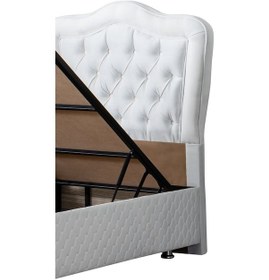 Resim Setaymobilya Baza, Camelli Beyaz Tek Kişilik Baza + Başlık, Setay 