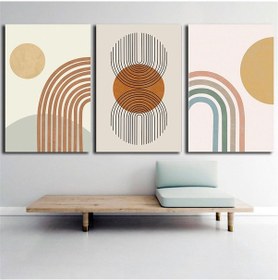 Resim Kanvas Tablo Seti Modern Sanat Daire Ve Çizgiler 