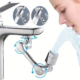 Resim 1 adet Tüm Metal 1080° Dönebilen Musluk Uzatıcısı, Evrensel Aerator Köpüklendirici, Anti Sıçrama Filtre Su Tasarrufu Musluk Nozulu Püskürtücü Başlığı 