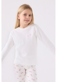 Resim Rolypoly Kız Çocuk Beyaz Pijama Takımı Rp3458-c-v2 Beyaz 