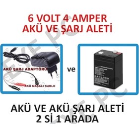 Resim EYEPC 6 Volt 4 Amper Tartım Sistemleri Kantar Aküsü Şarj Seti 