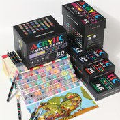 Resim 12/24/36/48/60/80/120 Renkli Jel Akrilik Markörler Sanat Profesyonel Tasarım Boyama Yumuşak Uçlu Markör DIY Graffiti Boyama Kitabı Cam, Taş, Kanvas, Kumaş, Yumurta, Kaya Vücut Renk Boyama Noel Hediyesi Boyama Kalemi Renkli Mürekkep Okul Malzemeleri Okula Dönüş 