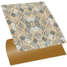Resim Tink Kendinden Yapışkanlı Renkli Gold Çiçek Desenli Pvc Karo 30x30 Cm 