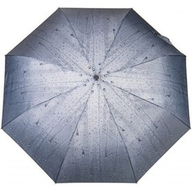Resim Lüx Bayan Şemsiye Tam Otomatik Damlacık Desen Duman Gri 
