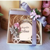 Resim Kutulu Balkabağı Lazer Kesim İsimli Nikah Şekeri 30 Adet 