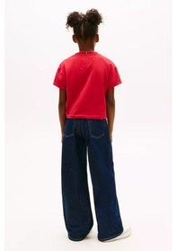 Resim Kız Çocuk Büyük Logolu T-shirt - Kırmızı Primary Red 