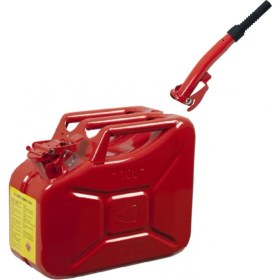 Resim Knc 10 Litre Kırmızı Metal Benzin Bidonu Hortum Dahil 