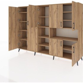 Resim Hyperion Dolap 13 Raflı 7 Kapaklı 220x44x163 Çam-çam Atlas Çam - Atlas Çam 