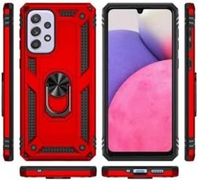 Resim Oppo A16 Kılıf Vega Yüzüklü Standlı Tank Zırh Kapak + Ekran Koruma GOLD 