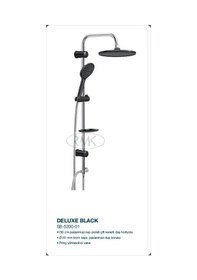 Resim Sukar Siyah Tepe Duş Seti Oval Rain E Black Siyah 