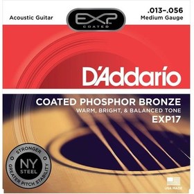 Resim D'addario Exp17 Coated Phosphor Medium Takım Tel Akustik Gitar Tel 