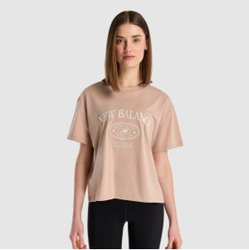 Resim New Balance Lifestyle Kadın Kahverengi Tişört - WNT1508-INC 