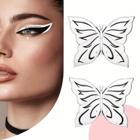 Resim Kelebek Eyeliner Şablonları Seti, 12 Çift Yeniden Kullanılabilir Göz Farı ve Eyeliner Yardımcı Yapışkanlı Çıkartmalar, Dokuma Olmayan Kumaş Makyaj Uygulama Kılavuzları, Kokusuz - Çeşitli Göz Makyajı Görünümleri Seti 