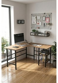 Resim Köşe Oyuncu Çalışma Masası. Gaming Masa 8000 Çam 