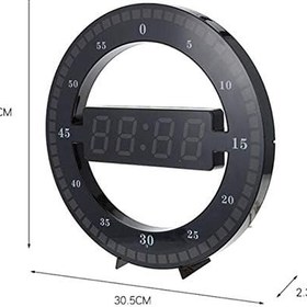 Resim TriLine 3D LED Dijital Elektronik Duvar Saati, Modern Tasarım, Otomatik Parlaklık Ayarlı, 30.5x30.5x2.3 cm, Siyah, USB Güç Adaptörlü, Tarih ve Derece Göstergeli 