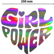 Resim meristeed GirlPower Renk Değiştiren Hologram Sticker – Araba, Kask, Cam vb. Yüzeyler İçin 