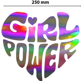 Resim meristeed GirlPower Renk Değiştiren Hologram Sticker – Araba, Kask, Cam vb. Yüzeyler İçin 