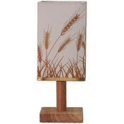 Resim Suntek Keten Kumaş Gölgeli Ahşap Tabanlı Sıcak Beyaz Başucu Buğday 