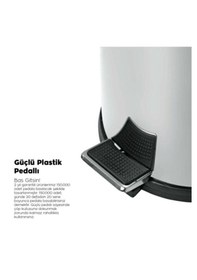 Resim 16 Lt Paslanmaz Pedallı Çöp Kovası Metalik Gri 