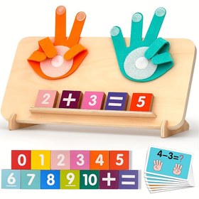 Resim 3+ yaş çocuklar için eğitici oyuncaklar, sayı sayma ahşap aritmetik öğrenme tahtası, sayı blokları ve matematik operasyon kartları ile interaktif ekilme çıkarma kognitif araç, çocukların gelişimi için 
